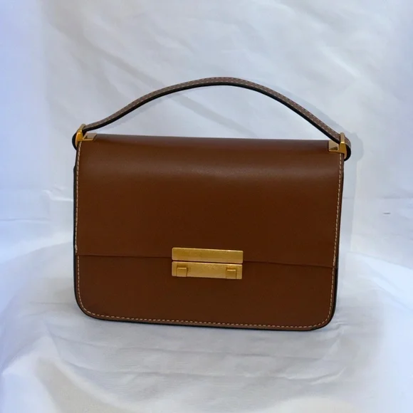 H&M Structured Tan Crossbody Bag with Gold Hardware - Picture 2 of 8